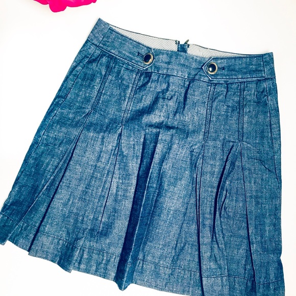 J.Crew Retro Chambray Wendy Skirt Sz 2 - Picture 2 of 4
